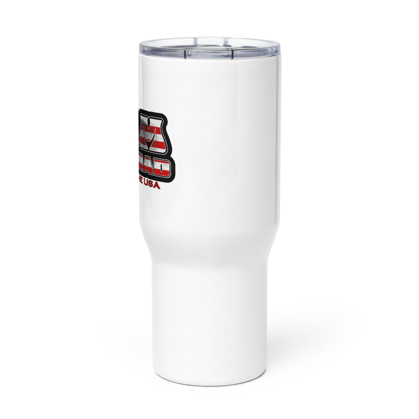 Travel mug with a handle