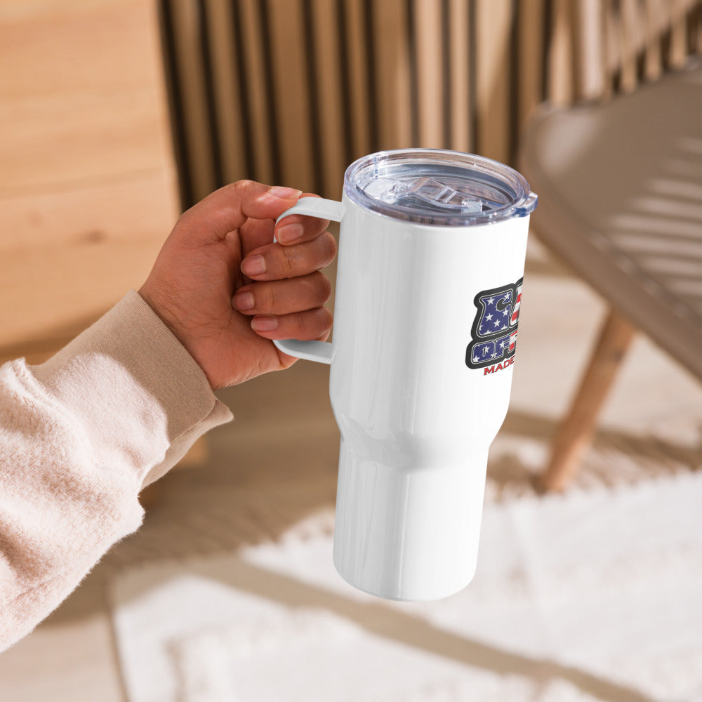 Travel mug with a handle