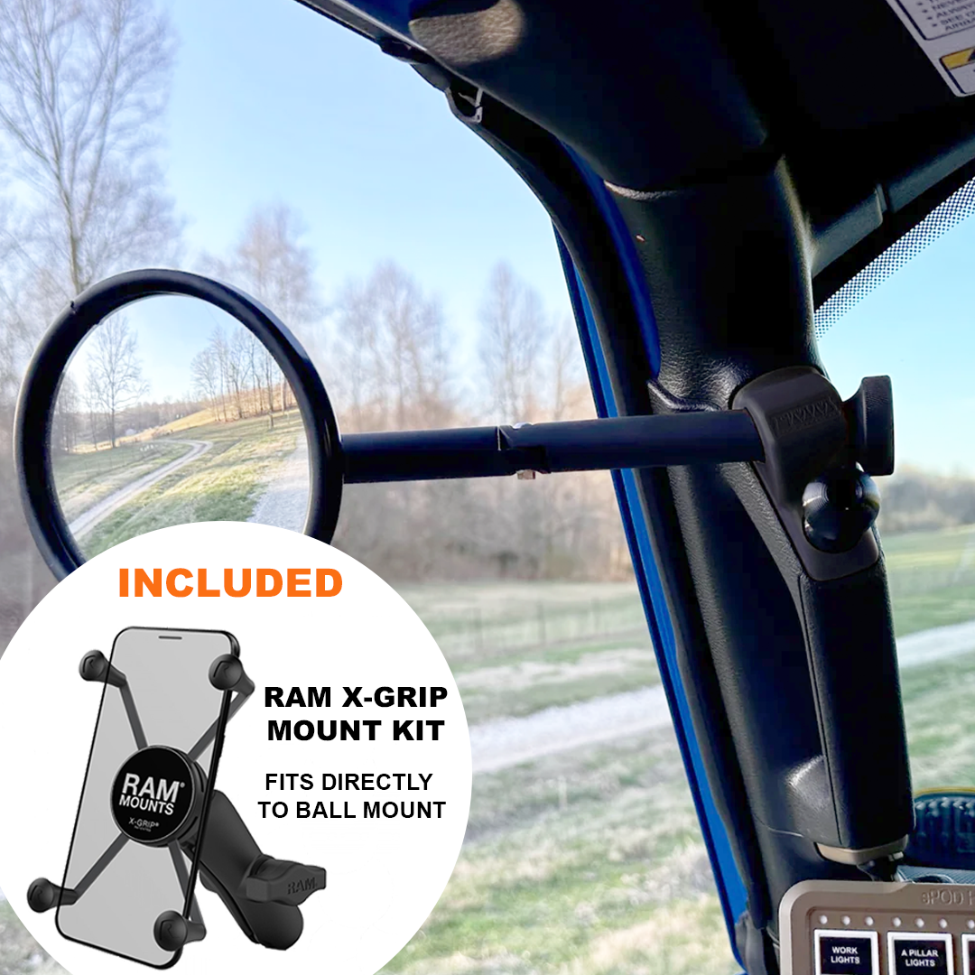 JL/JLU A-Pillar Side Jeep Mirrors with Base Mount Driver AND Passenger