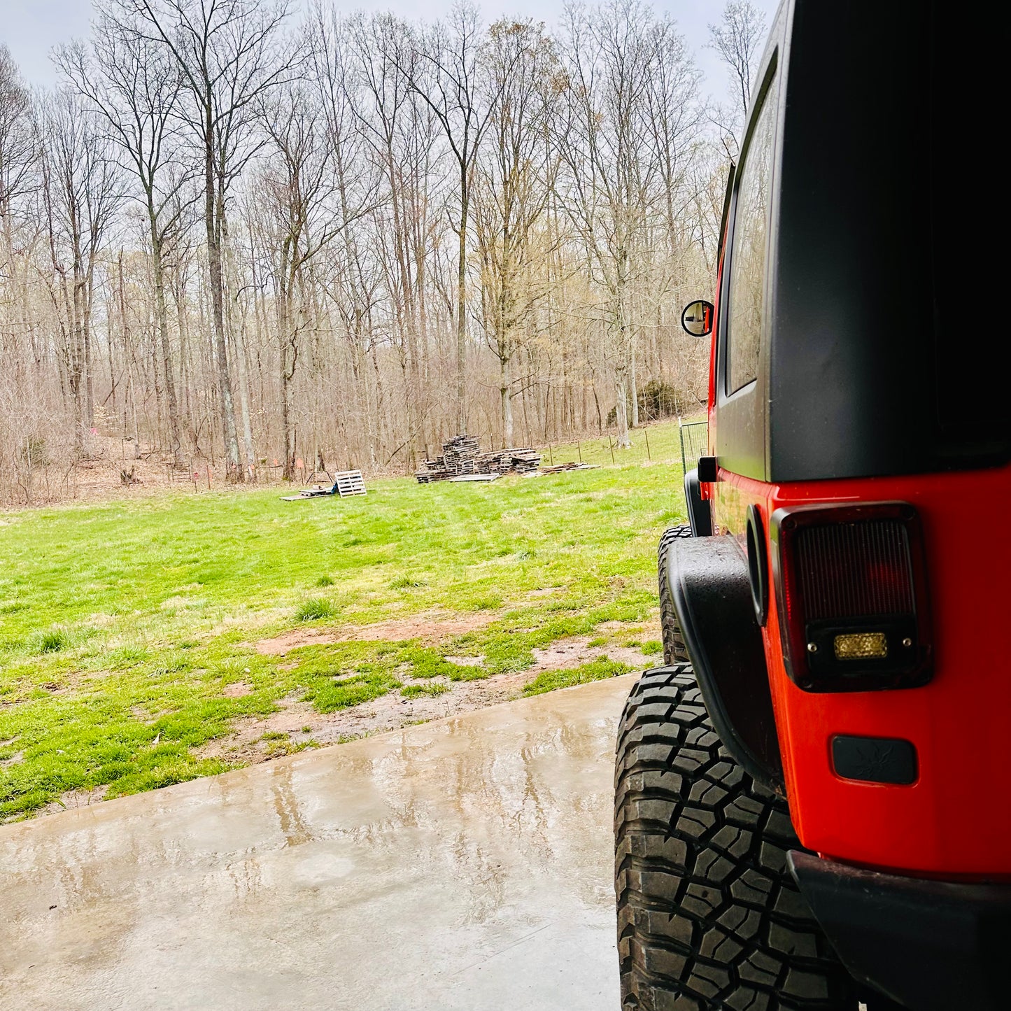 Jeep Doors Off 6" Breakaway Mirrors Back View