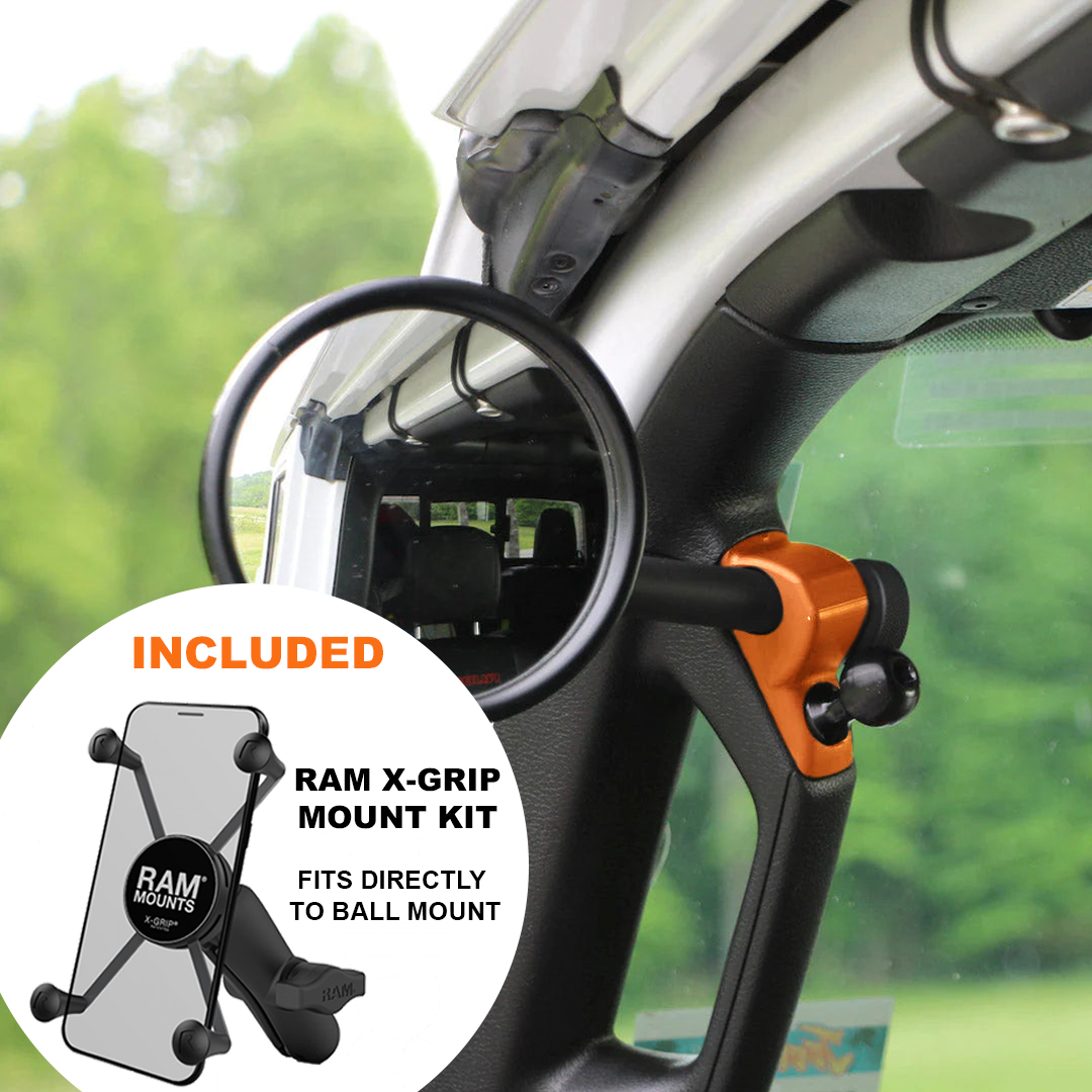 Gladiator JT A-Pillar Side Mirrors with Base Mount Driver AND Passenger