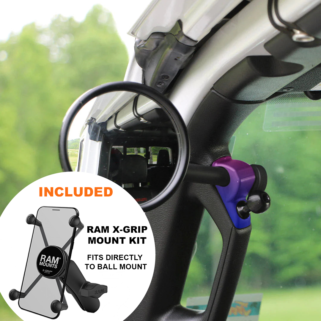 JL/JLU A-Pillar Side Jeep Mirrors with Base Mount Driver AND Passenger