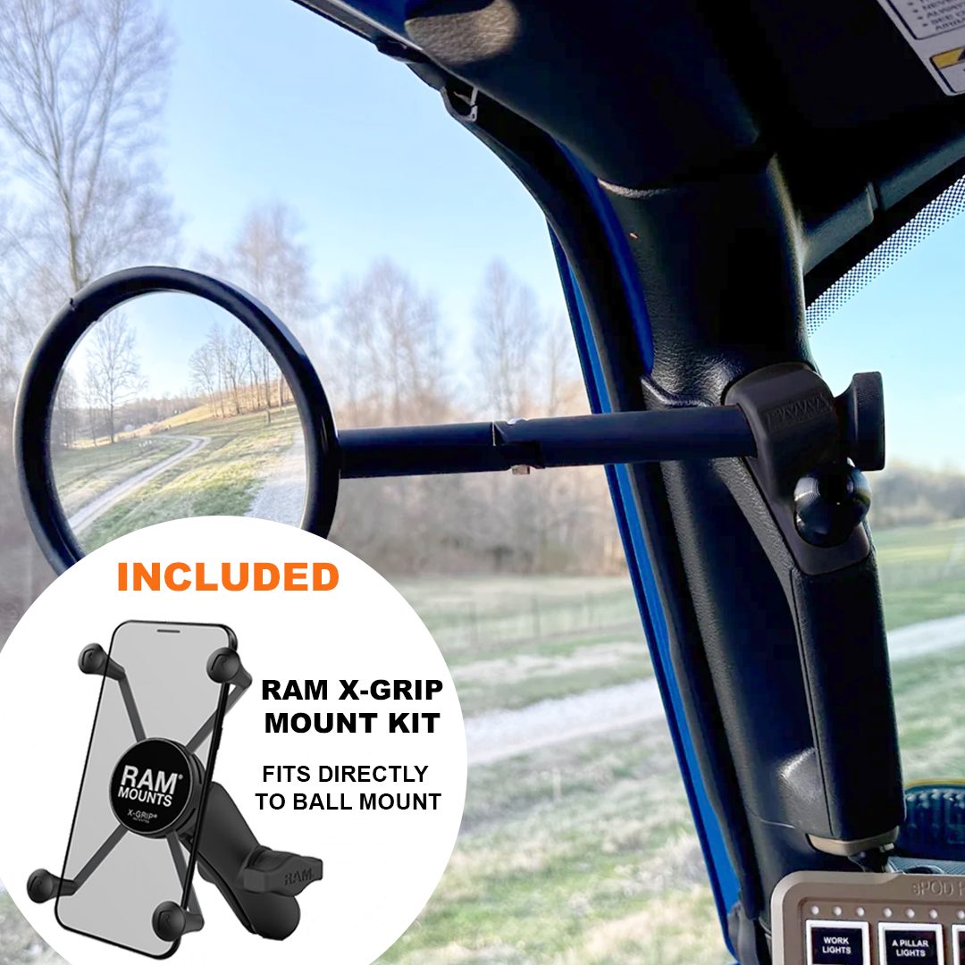 **2024** JL/JLU A-Pillar Side Jeep Mirrors with Base Mount Driver AND Passenger