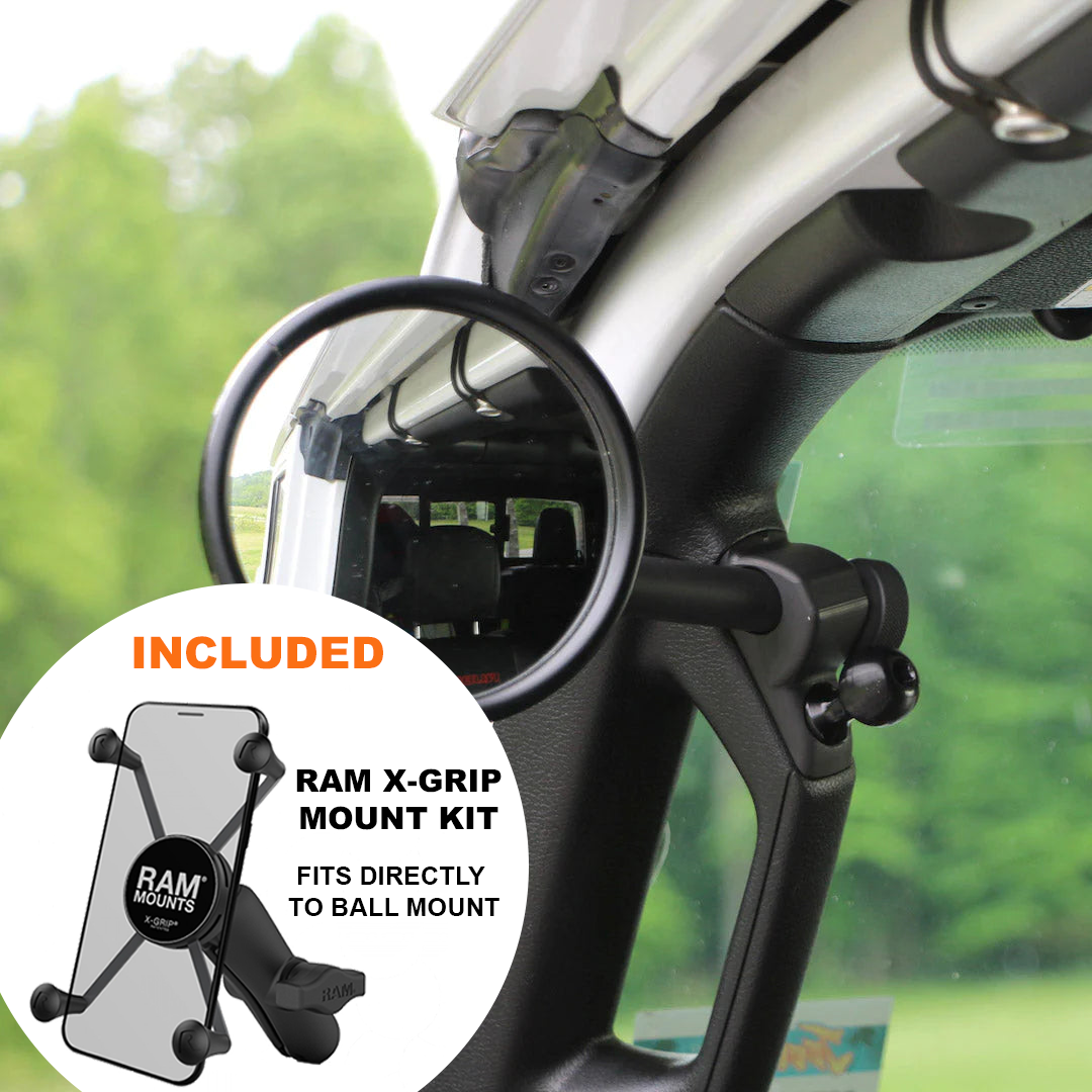 **2024** Gladiator / JT A-Pillar Side Jeep Mirrors with Base Mount Driver AND Passenger