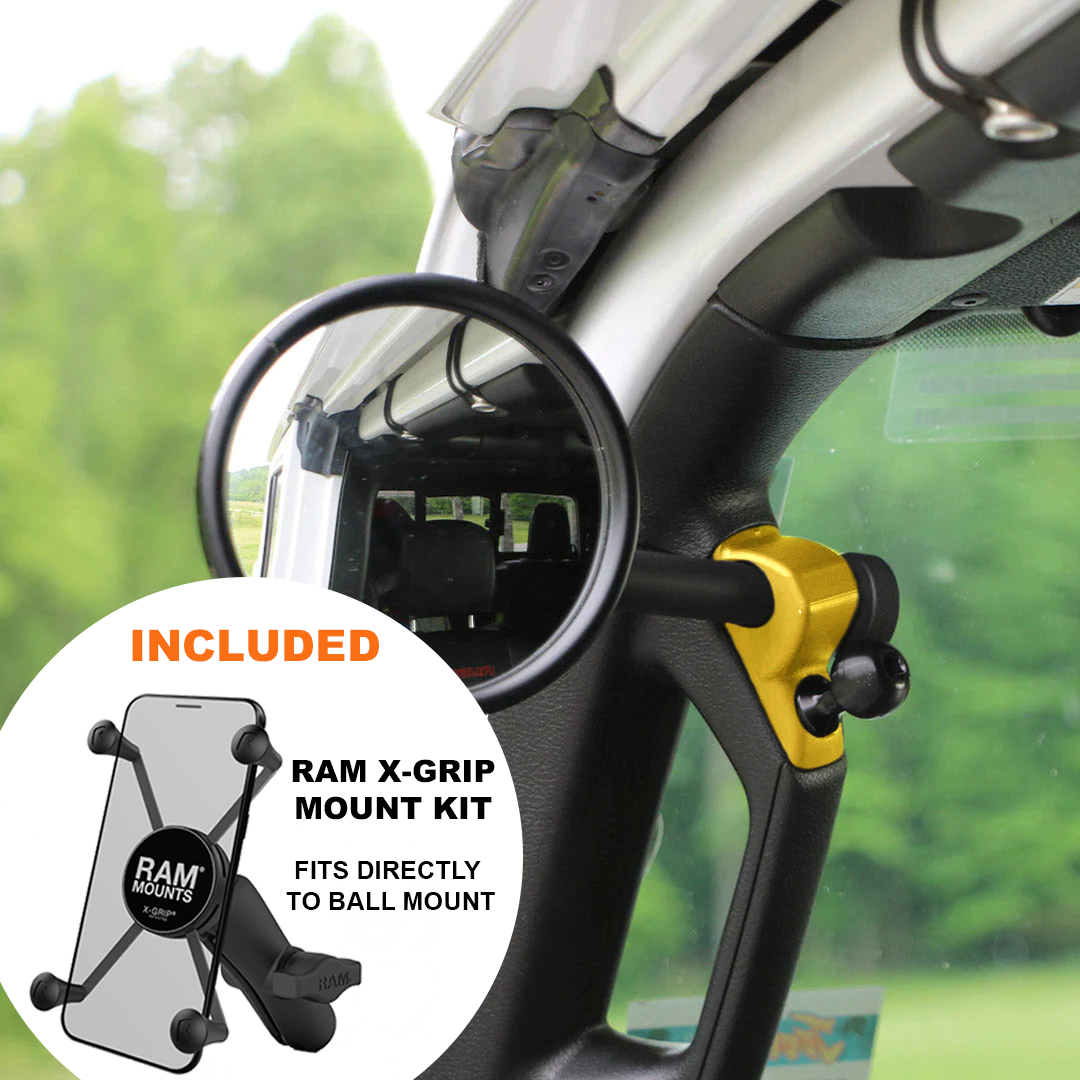 Gladiator JT A-Pillar Side Mirrors with Base Mount Driver AND Passenger